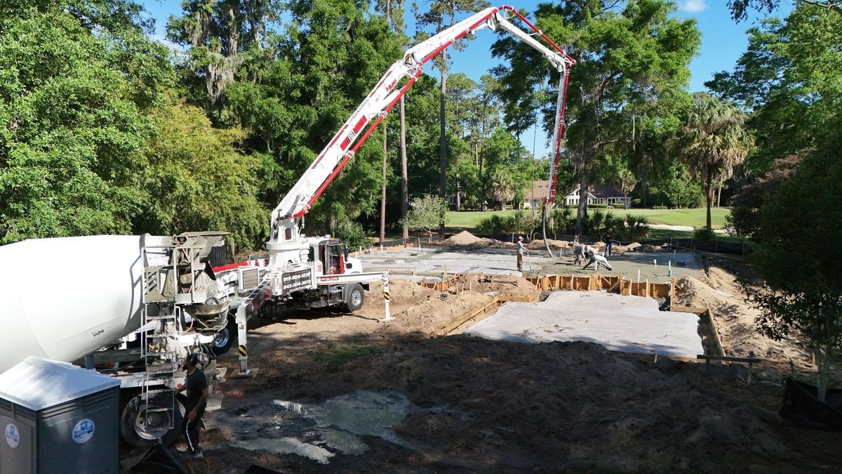 The pour — concrete placed and finished for a foundation built to last